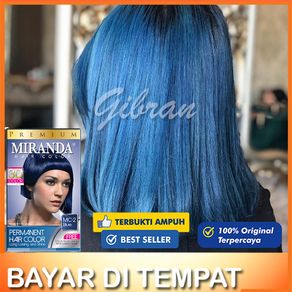 [Bayar di Tempat]  Pewarna rambut yang bagus tanpa bleaching Semir rambut warna biru terang Cat rambut permanen korea blue Pewarna rambut yang bagus plus bleaching Pewarna rambut permanen halal Miranda Hair Color Premium Blue MC-2