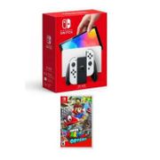 Nintendo Switch Oled White + Super Mario Odyssey Switch Oled White