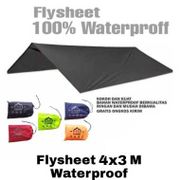 Flysheet 3x4 Meter Atap Pelindung Tenda Ultralight Tarptent Bivak Waterproof Bahan Tebal 4x3 M