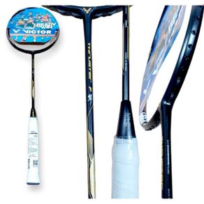 raket badminton bulu tangkis victor thruster f 30lbs - free tas - grip - hitam rkt tanpa senar