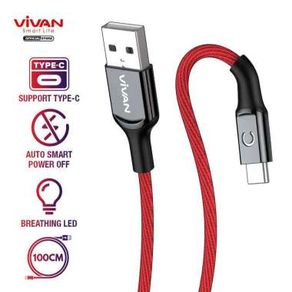 Vivan Vzc100 Type C Kabel Data Cable Usb-C Android Smart Power Off - Merah Sale