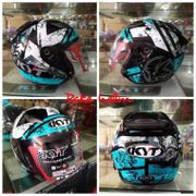 Limited Helm Kyt Galaxy #5 Aqua Blue Half Face