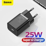 Baseus Charger Super Si Quick Charge Type C to Type C PD 25W Fast Charging Kepala Charger Handphone Kabel 1m