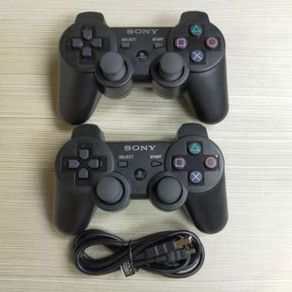 Paket 2 Pcs Stik PS3 Wireless OP Ori Pabrik + 1 Pcs Kabel USB Charger
