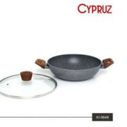 Cypruz Wajan Panci Penggorengan Marble 28cm KI-0649 + Tutup Kaca