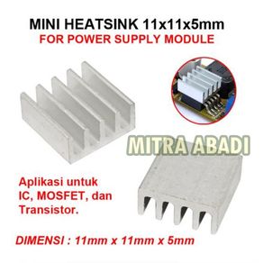 Mini Heatsink Aluminium Pendingin 11x11x5mm IC Modul Power Supply