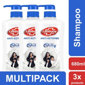 Lifebuoy Shampo Anti Ketombe Anti Dandruff dengan Milknutristrong & Active Zinc Pump 680ml Triplepack
