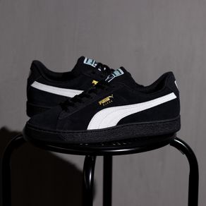 Sepatu pria puma suede black white sneakers original