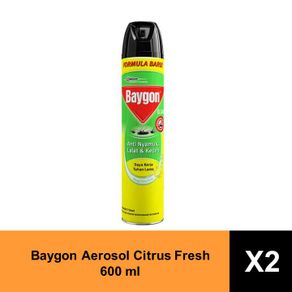 Baygon Aerosol Citrus Fresh 2 x 600 ml