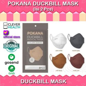 pokana duckbill 4ply earloop medical face mask adult isi 2 / masker