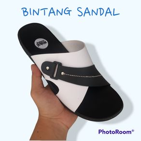 Promo Sandal wakai pria wanita sandal wakai resmi  sandal resmi sandal pria murah sandal wanita sandal selop sandal gunung sandal bertali sandal murah sandal trendy lux kulit hitam dan putih