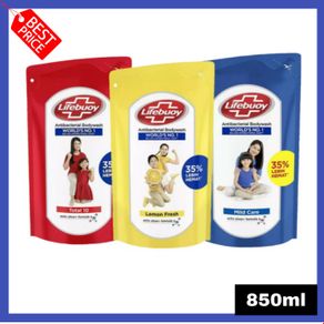 lifebuoy 900ml body wash lemon fresh / sabun mandi cair lifebuoy biru - biru