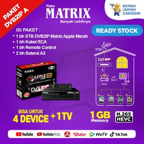 SET TOP BOX DVB2IP TV DIGITAL MATRIX APPLE MERAH (NEW)