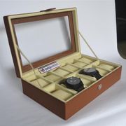 brown mocca kotak tempat jam tangan isi 12 / watch box organizer