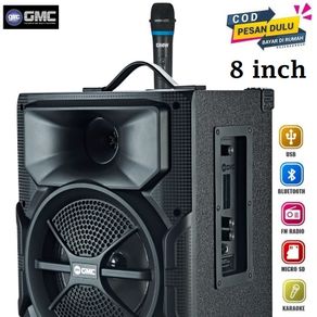 Speaker Bluetooth GMC 897Y Speaker Portable 8 Inch Free Microphone Wireless