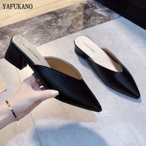 square toe slip on heels