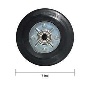 Rubber Castor Wheel Dop Plat 7 Inch - Roda Lori - Karet