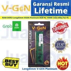 Memory LONGDIMM RAM VGeN PLATINUM DDR3 8GB Pc 10600 1333 MHz For Pc