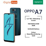 OPPO A7 4/64 GARANSI RESMI Smartphone 4G BISA DICICIL HP Android READY STOCK GLAZE BLUE