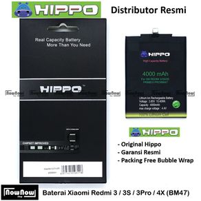 Baterai Hippo Xiaomi Redmi 3 3S 3 Prime Pro 4X 4X Prime BM47 Original Batre Batrai HP Garansi Resmi