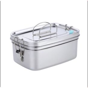 premium lunch box stainless steel 304 / kotak makan stainless 304 - silver