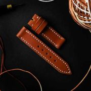Tali Strap Jam Tangan kulit asli Premium Handmade 20mm 22mm warna Merah Bata