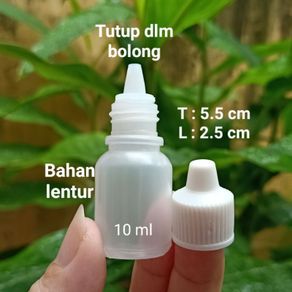 Botol Tetes Transparan 10 ml Transparant Tutup Dalam Bolong LDPE