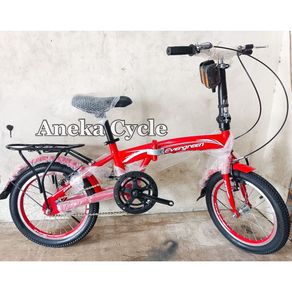 sepeda lipat evergreen 16 20 7 speed discbrake gigi murah folding bike sepeda lipat anak dewasa