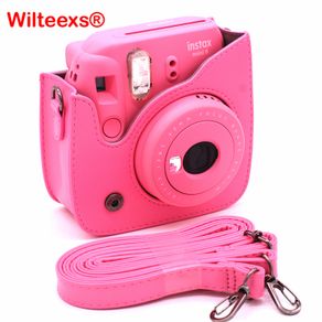 Fujifilm Instax Mini 8 8 s 9 Aksesoris WILTEEXS warna Murni PU Kulit Tas Kamera Bahu