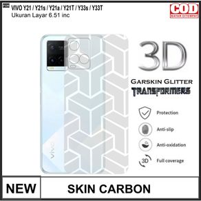 Skin Carbon Vivo Y21 Y21A Y21S  Y21T  Y33S  Y33T  Y20  Y20i  Y20s Y15s Garskin Transformers Transparan 3D