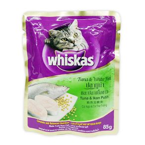 WHISKAS POUCH TUNA WHITE FISH 80 GR - MAKANAN HEWAN
