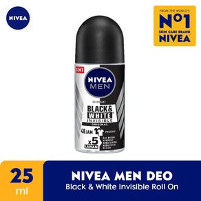 NIVEA MEN Personal Care Deodorant Invisible Black & White Roll On - 25ml