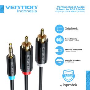 Vention 8M Kabel Audio 3.5mm to RCA 2 Male for Speaker