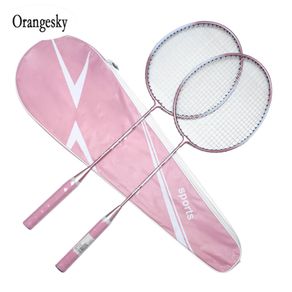 Orangesky Raket Badminton 2Pcs Raket Bulu Tangkis dan Tas Jinjing Set Aksesori Olahraga Luar Ruangan Dalam Ruangan