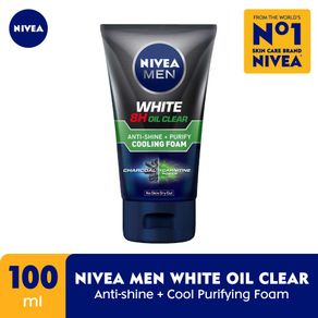NIVEA MEN White Anti-Shine + Purify Cooling Foam 100ml - Sabun Cuci Muka