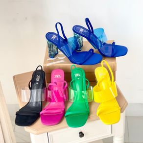 sandal wanita sandal hak tinggi high heels wanita by zara 015 - kuning 36