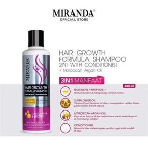 Gratis Ongkir Miranda Hair Growth Shampoo Sunflower Oil & Biotin + Conditioner 200Ml