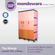 Mondoware Lemari Motif 3 Pintu 4 Tingkat - Woody - Mondoware Plastik LX/KY34