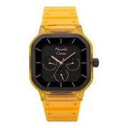 Alexandre Christie AC 2811 BF RIPYLBA Ladies Black Dial Yellow Rubber Strap [Machtwatch]