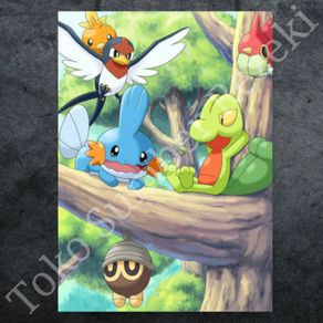poster figure pokemon treecko mudkip torchic worm seedot kanvas paper