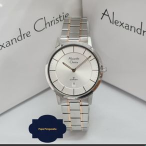 jam tangan wanita original alexandre christie ac8639 silver rosegold