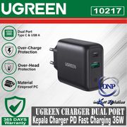 ugreen kepala charger pd type c fast charging 20w - 36w iphone android - 10217 36w black
