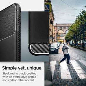 Case Samsung Galaxy S22 Ultra Plus Spigen Rugged Armor Carbon Casing
