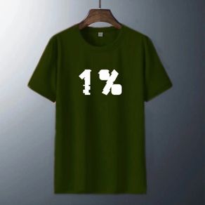 murah!!! baju kaos pria 1% o-neck - hijau armi m