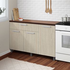 Kirana Kitchen Set Denver Lemari Dapur Kabinet Rak Dapur Bawah 3 Pintu Kayu Modern Minimalis Murah Cokelat Muda
