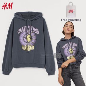 Hoodie H&M Sun And The Moon Original hnm Hoodie sun and the moon grey