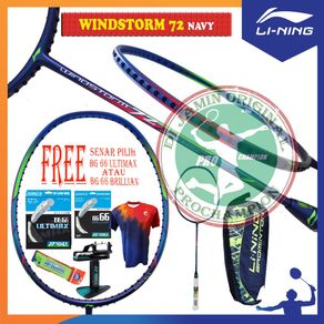 (Paket) Lining Windstorm 72 Raket Badminton Original
