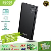 power bank robot rt190 ( 10000mah ) 2 port usb fast charging with lcd