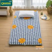 kasur quantum lantai lipat gulung travel bed - orange 100 cm + sprei