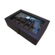 Jogja Craft BJ12BRW Coklat Coklat Watch Box Organizer / Kotak Tempat Jam Tangan Isi 12